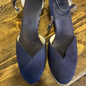 Women's Navy Crisscross Ankle-Strap Sandals
